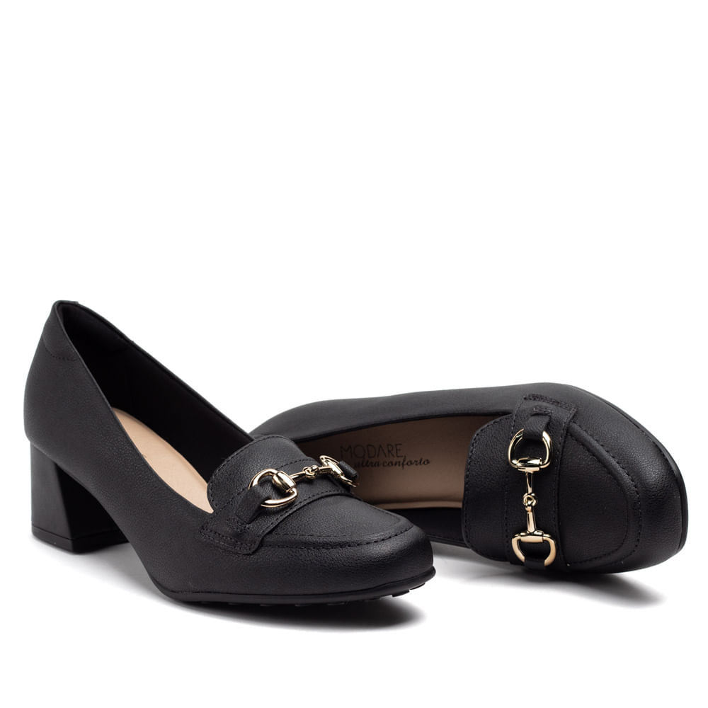 Encontraproduto.com.br - Sapato Feminino Modare com Salto Bloco Preto