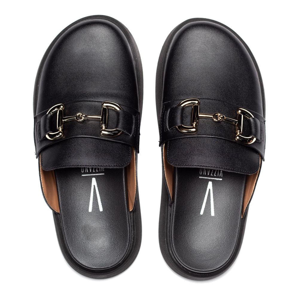 Encontraproduto.com.br - Mule Feminina Vizzano  com Enfeite Dourado Preto