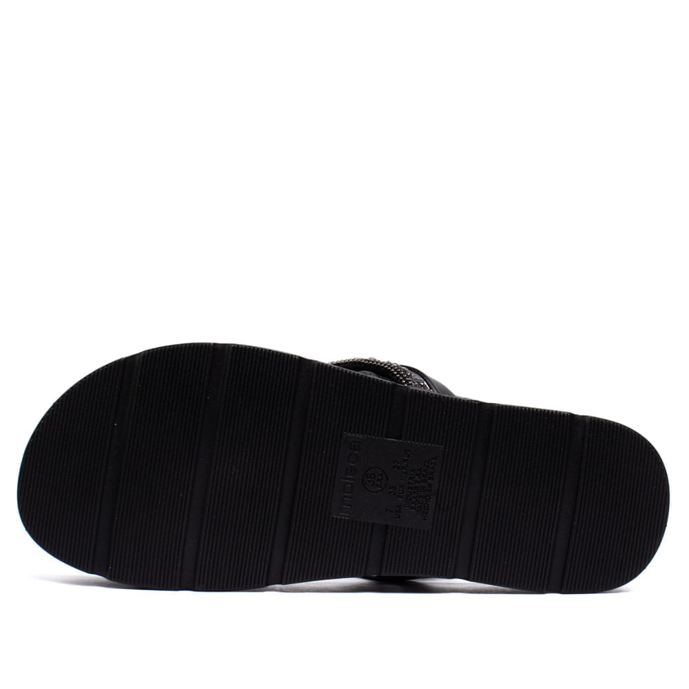 Encontraproduto.com.br - Sandália Feminina Moleca Flatform com Pedrarias Preto