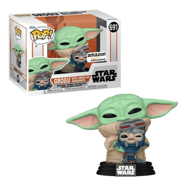 Encontraproduto.com.br - Boneco Funko Pop! Star Wars Mandalorian Grogu c/ Droidsmith