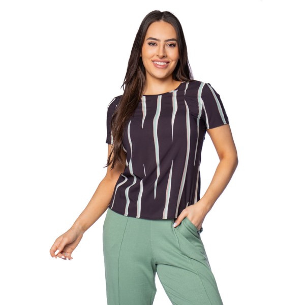 Blusa Feminina Habana Estampada Preto