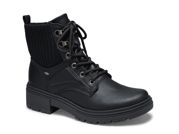 Encontraproduto.com.br - Coturno Feminino Dakota com Recorte em Tecido Preto