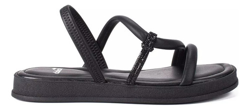 Rasteira Dakota Flat Brilho Preto