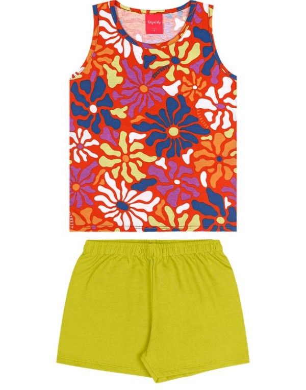 Conjunto Kely Kety Juvenil Verão Menina Estampa Floral 10/14 -43995