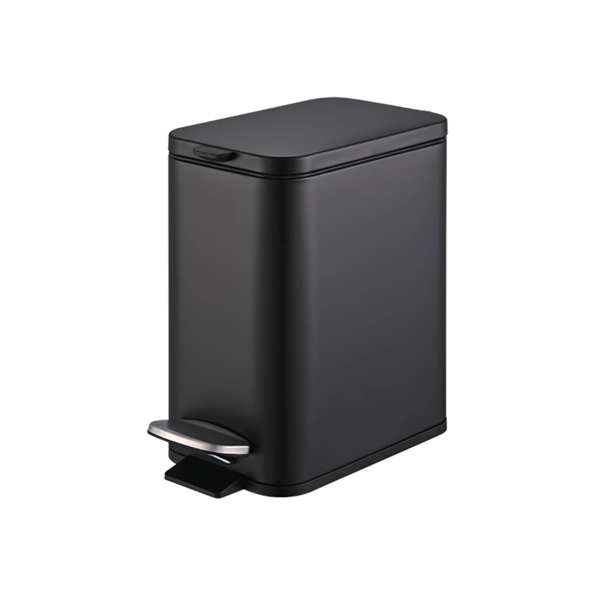 Lixeira Retangular Pedal e Balde 5L Aço Carbono Brinox