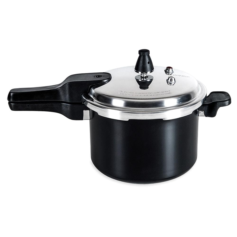 Encontraproduto.com.br - Panela de Pressão 20 cm 4,2 L Fundo de Indução Estrutura Alumínio Antiaderente Pro-Ceramic Premium Cor Preto Linha Ceramic Life Super Brinox