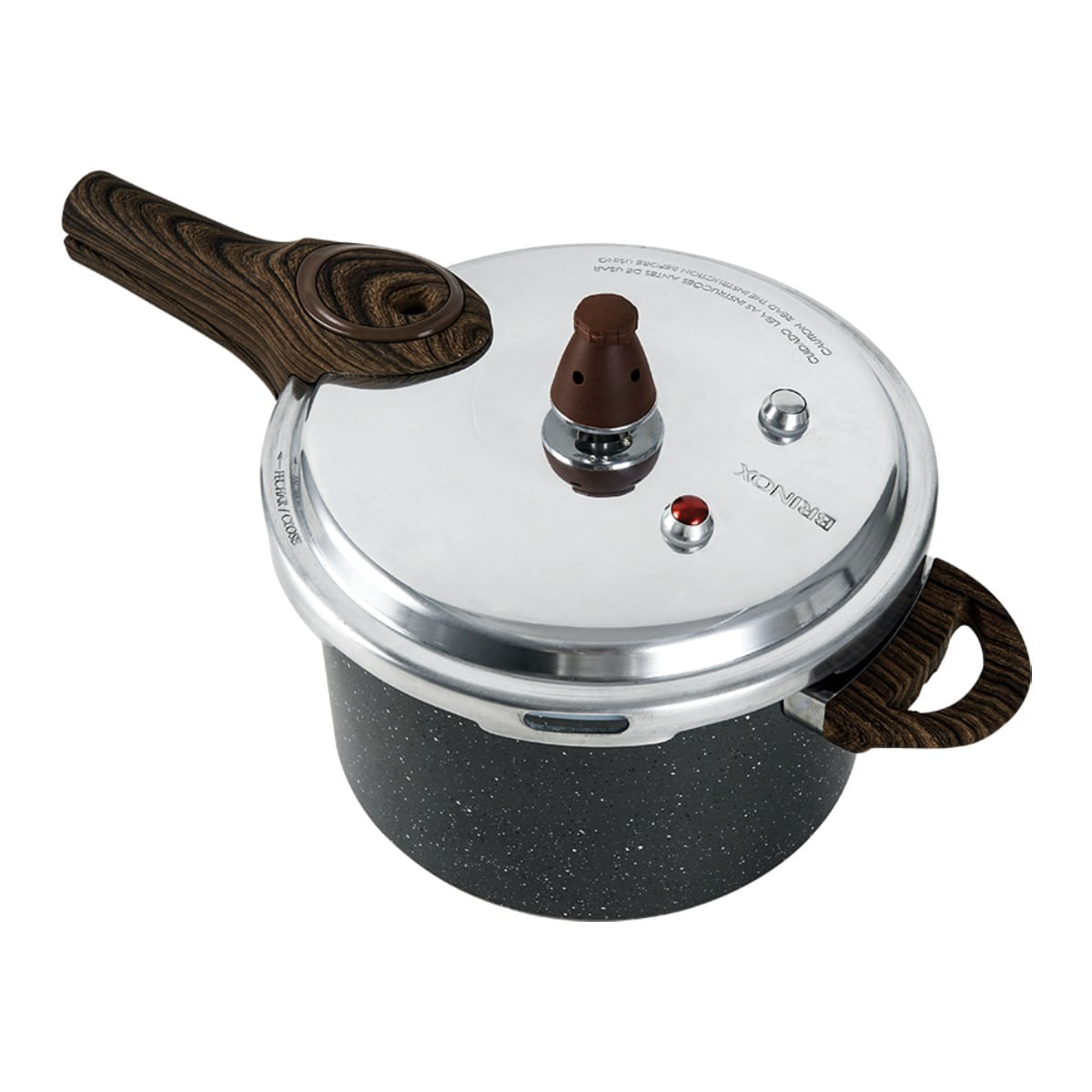 Encontraproduto.com.br - Panela de pressão Brinox Ceramic Life Pressure fundo de Indução 4,2 litros granito