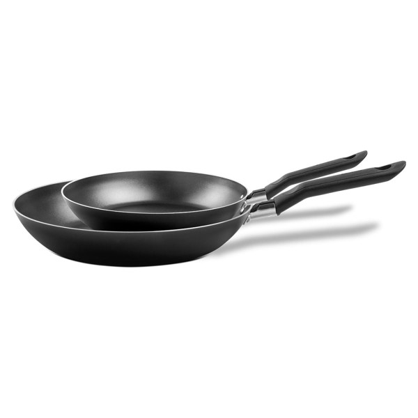 Conjunto Brinox com Duas Frigideiras Fun de Ø16 cm e Ø22 cm Antiaderente Pro-Flon na cor Preto Sépia