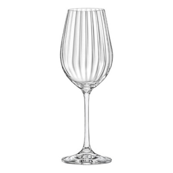 Taça Vinho 450 ml Cristal Transparente Textura Linear Linha Dream Haus Concept