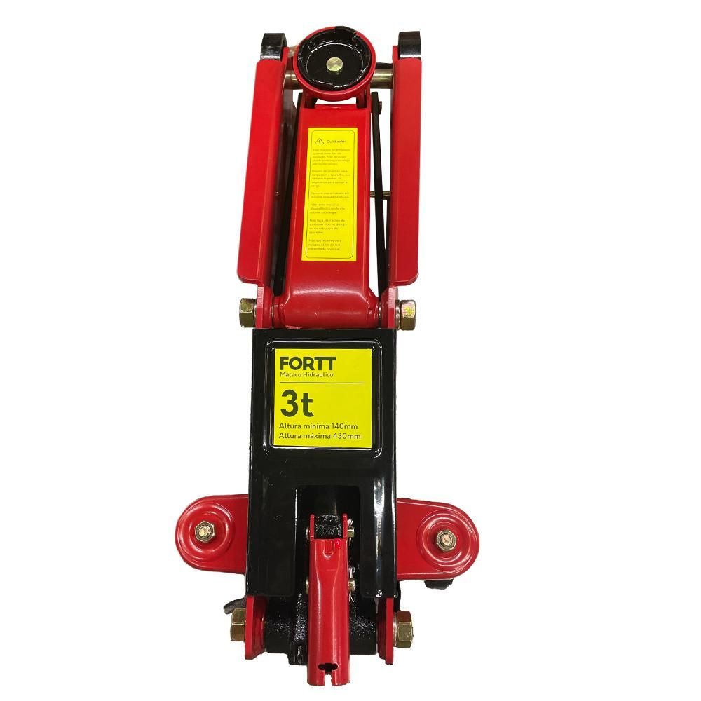 Encontraproduto.com.br - Macaco Hidráulico Jacaré 3 Ton Fortt Vermelho - Mhj001-3ton