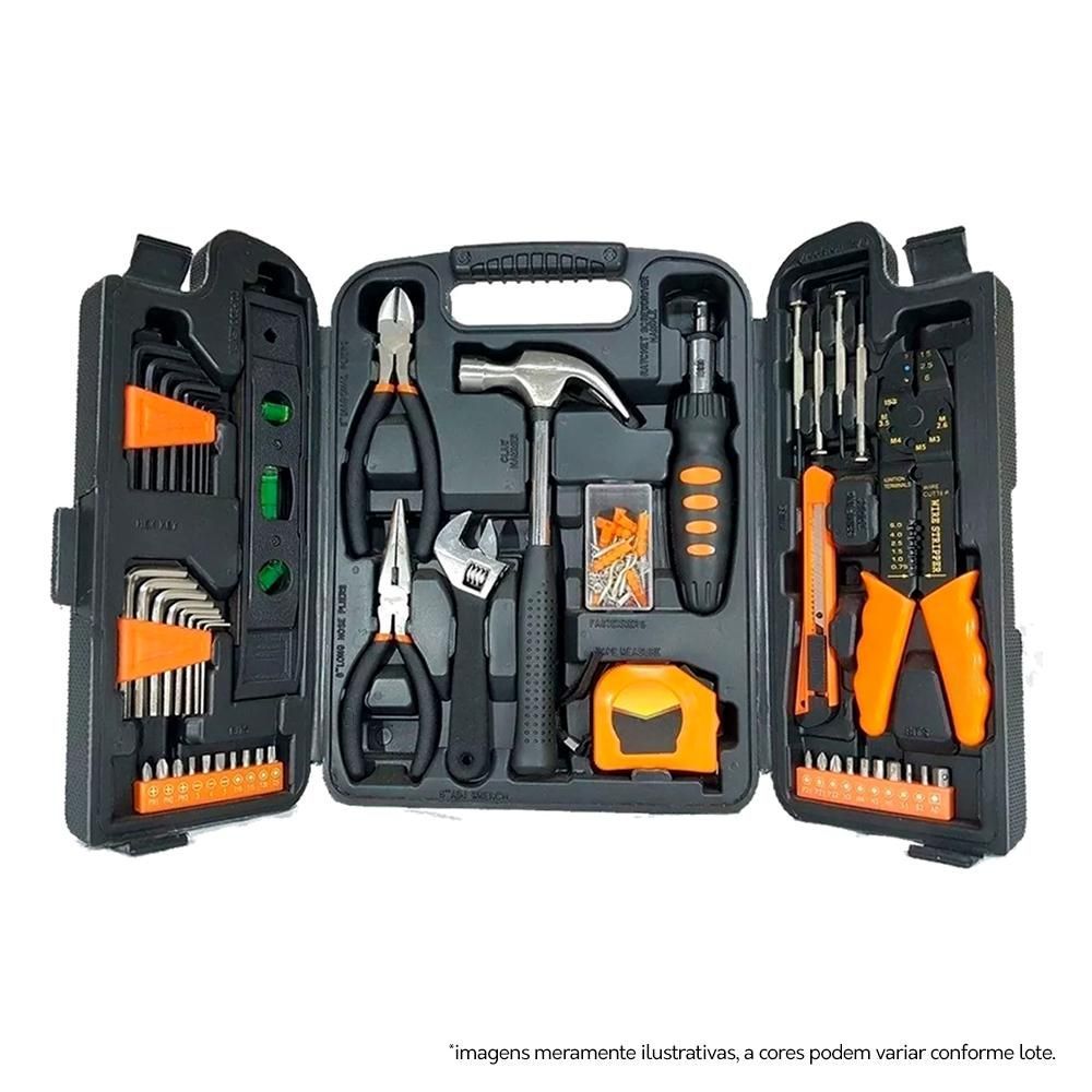 Encontraproduto.com.br - Kit Maleta De Ferramentas E Chave Completa 169 Peças Fortt Preto KMFC002-P
