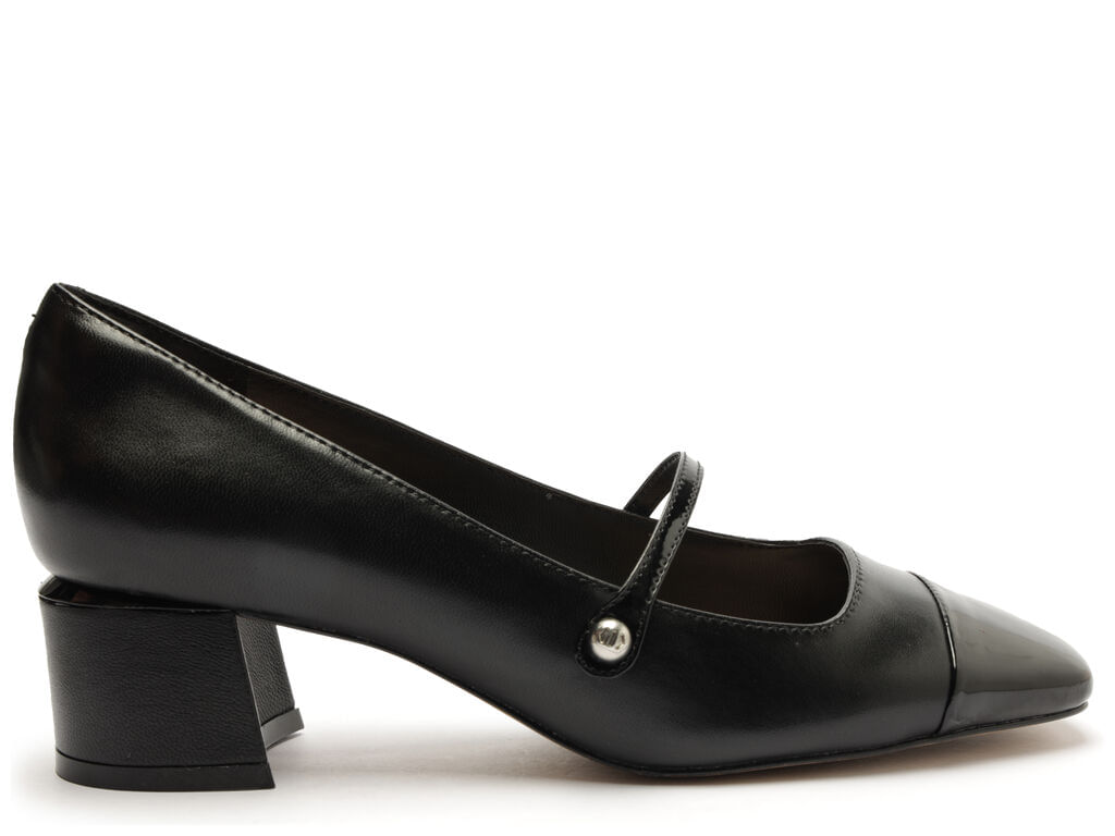 Sapato Arezzo Boneca Preto Couro Cap Toe Verniz A13357