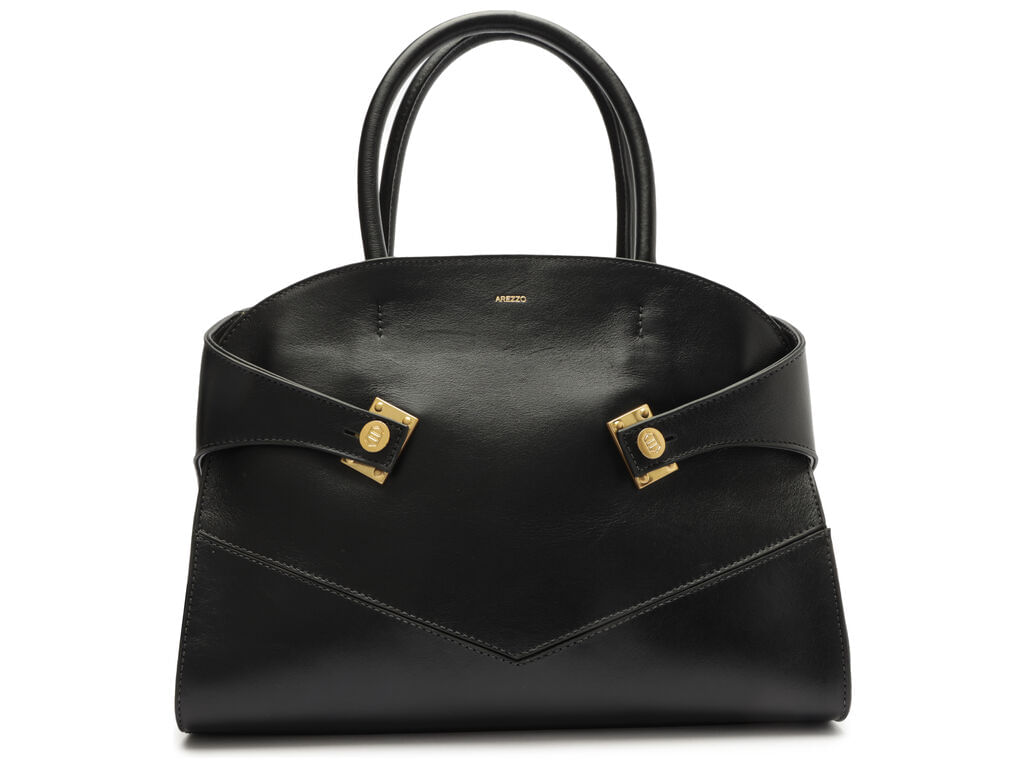 Bolsa Arezzo Tote Grande Preta Couro A50014