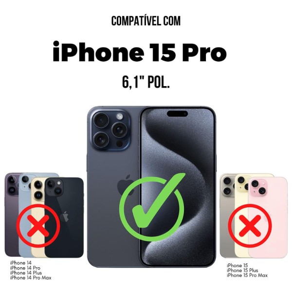 Encontraproduto.com.br - Kit Capa Defender e Pelicula Coverage 5D Pro Preta para iPhone 15 Pro - Gshield
