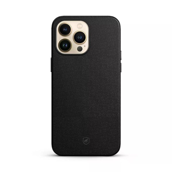 Encontraproduto.com.br - Kit Capa Couro Dual Preta e Pelicula Coverage 5D Pro Preta para iPhone 15 Pro - Gshield