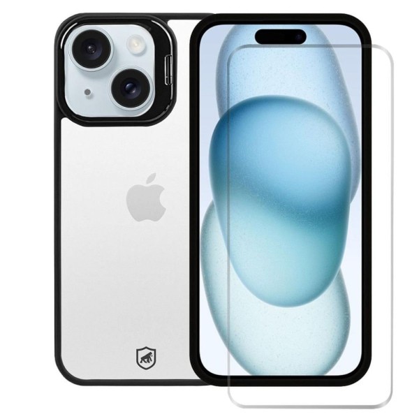 Encontraproduto.com.br - Kit Capa Gravity Preta e Pelicula Nano Vidro para iPhone 15 - Gshield