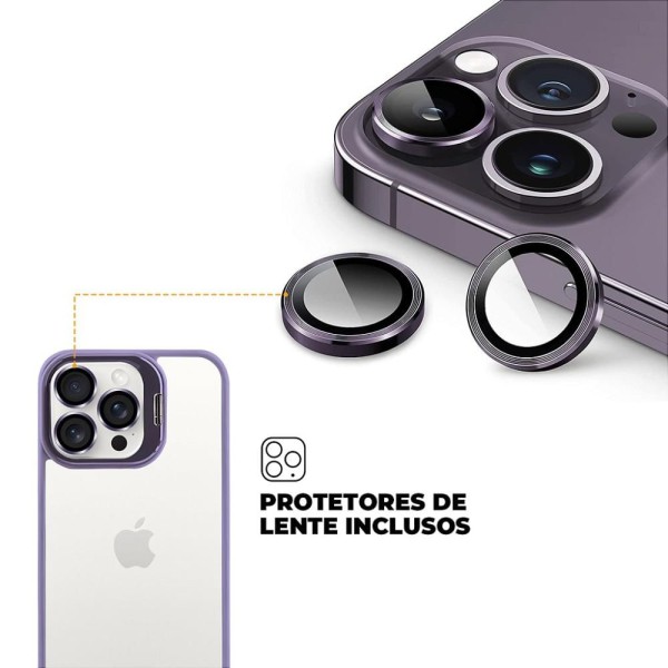 Encontraproduto.com.br - Kit Capa Gravity Lilás e Pelicula Coverage 5D Pro Preta para iPhone 15 Pro - Gshield