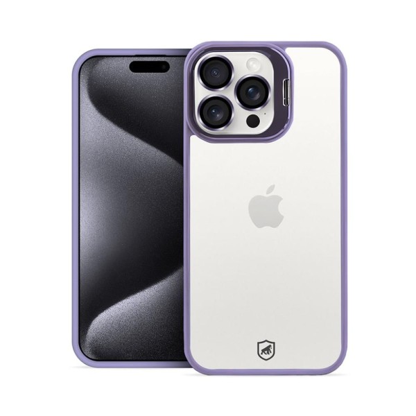 Encontraproduto.com.br - Kit Capa Gravity Lilás e Pelicula Coverage 5D Pro Preta para iPhone 15 Pro - Gshield