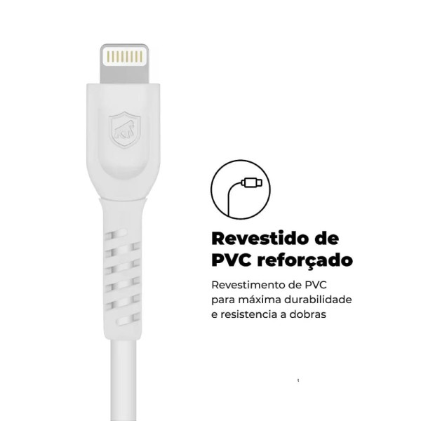 Encontraproduto.com.br - Cabo Dual Shock Lightning / Type C - Branco - 1,2m - no Atacado - Caixa Fechada 10 Unidades - Gshield