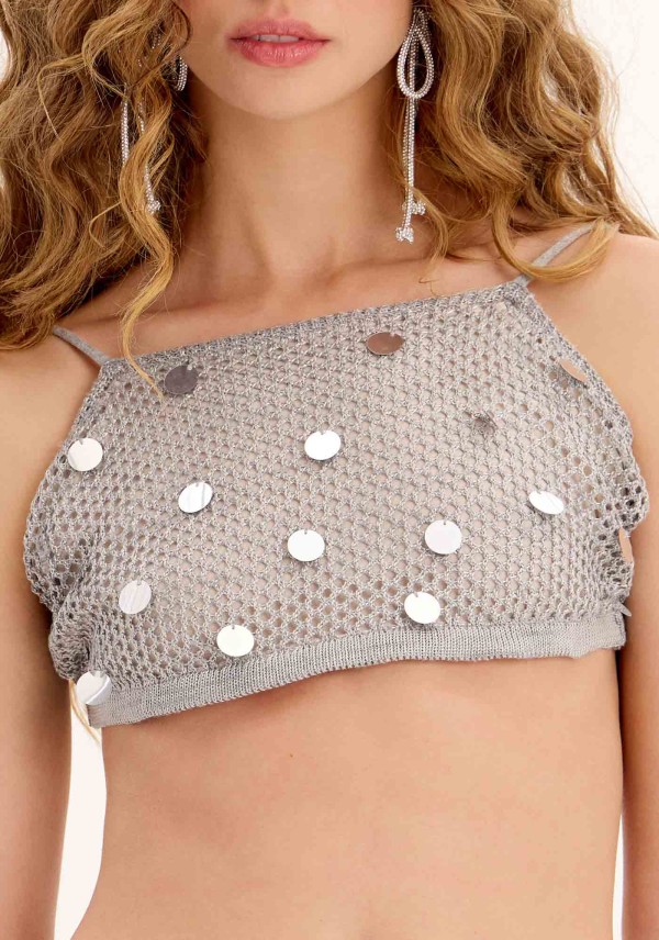 Encontraproduto.com.br - Top de Alças com Aplicações Tricot
