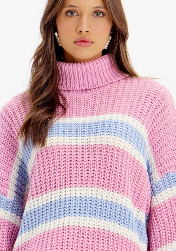 Encontraproduto.com.br - Blusa Tricot Manga Longa com Gola Alta