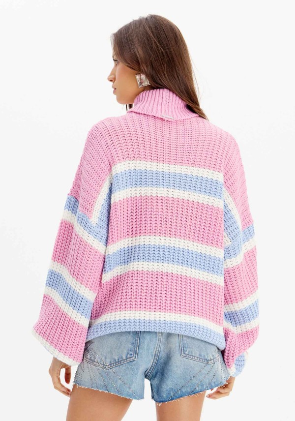 Encontraproduto.com.br - Blusa Tricot Manga Longa com Gola Alta