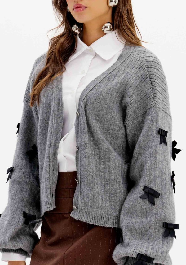 Encontraproduto.com.br - Cardigã Tricot Com Laços
