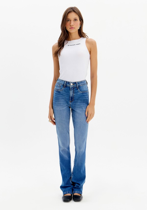 Encontraproduto.com.br - Calça Jeans Boot Cut Cintura Alta