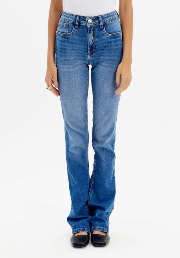 Encontraproduto.com.br - Calça Jeans Boot Cut Cintura Alta