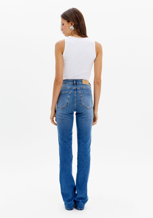 Encontraproduto.com.br - Calça Jeans Boot Cut Cintura Alta