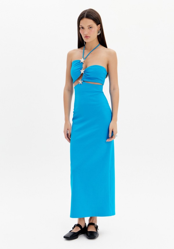 Encontraproduto.com.br - Vestido Midi Com Estrelas