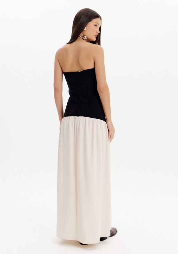 Encontraproduto.com.br - Vestido Midi Sem Alças Corset