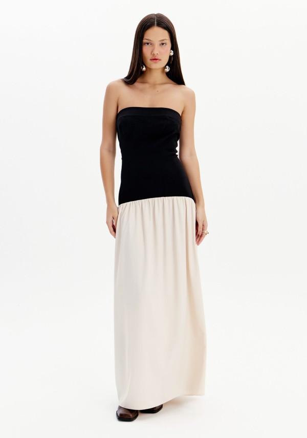 Encontraproduto.com.br - Vestido Midi Sem Alças Corset