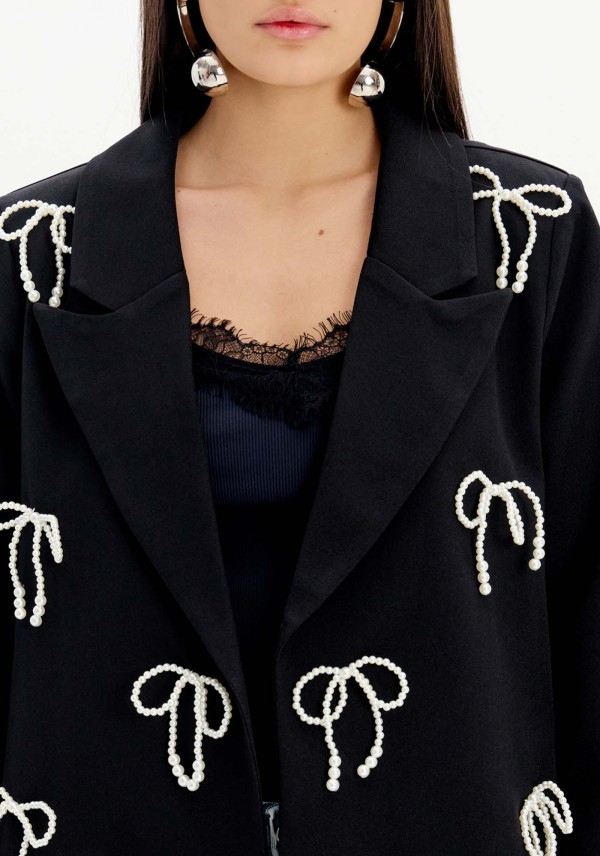 Encontraproduto.com.br - Blazer Com Laço De Pérola