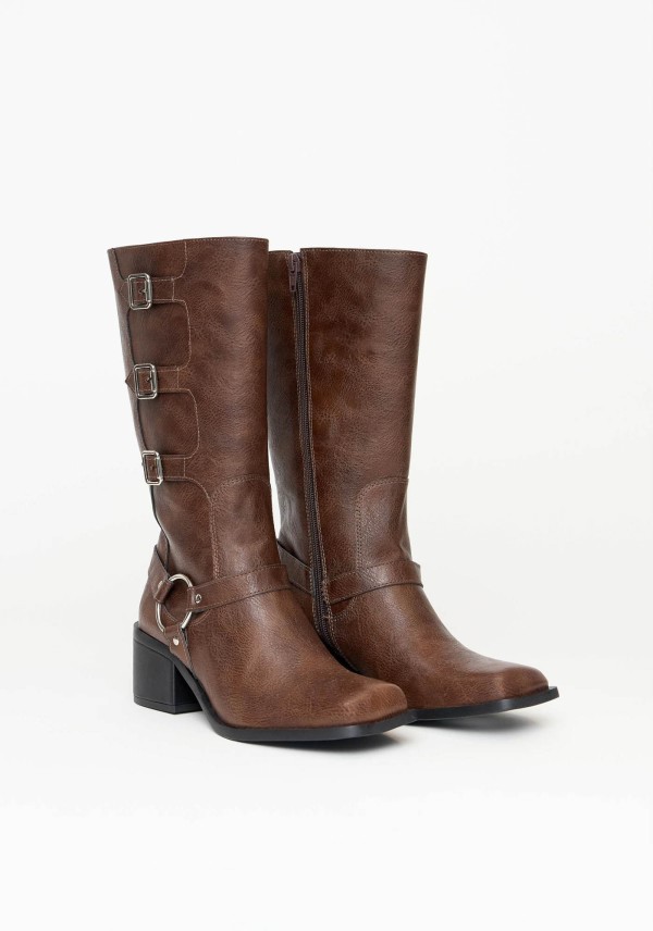 Encontraproduto.com.br - Bota Montaria Cano Longo Fivelas
