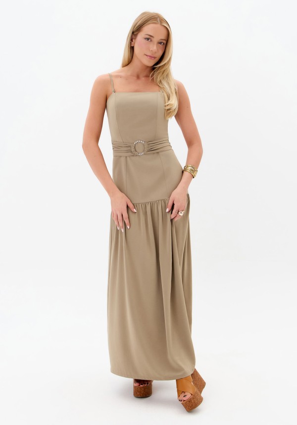 Encontraproduto.com.br - Vestido Super Midi com Alças Removíveis