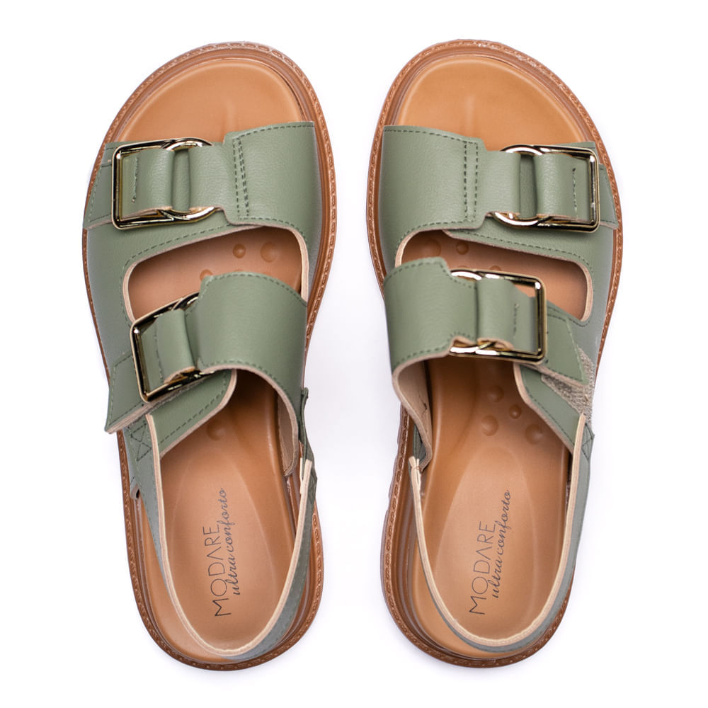 Encontraproduto.com.br - Sandália Feminina Modare Com Fivelas Verde