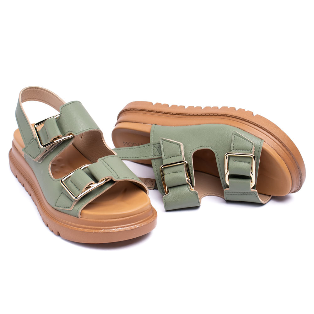 Encontraproduto.com.br - Sandália Feminina Modare Com Fivelas Verde