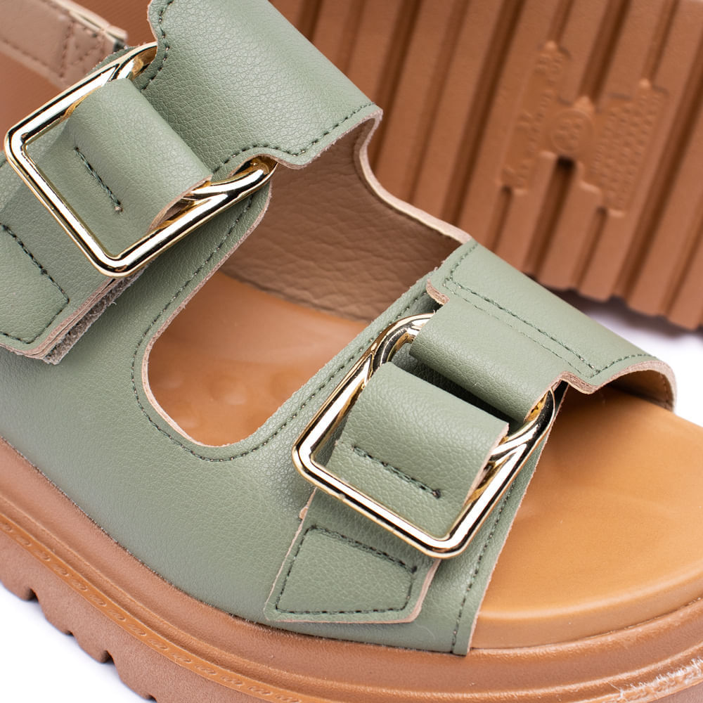 Encontraproduto.com.br - Sandália Feminina Modare Com Fivelas Verde