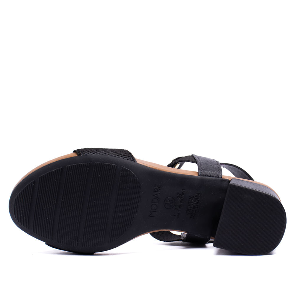 Encontraproduto.com.br - Sandália Feminina Modare com Elástico Salto Bloco Preto