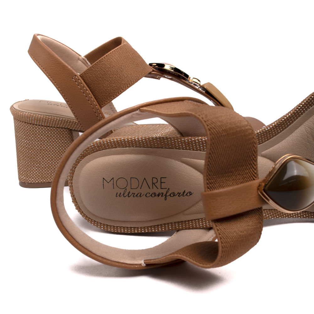 Encontraproduto.com.br - Sandália Salto Modare Camel Feminina