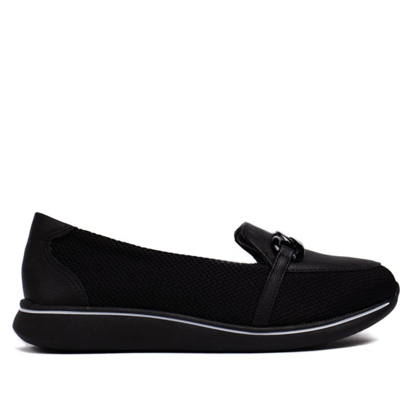 Encontraproduto.com.br - Sapato Feminino Modare Tecido com Detalhe de Corrente Preto