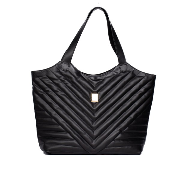 Bolsa Feminina Vizzano Tiracolo Grande Napa Soft em Matelassê Preto