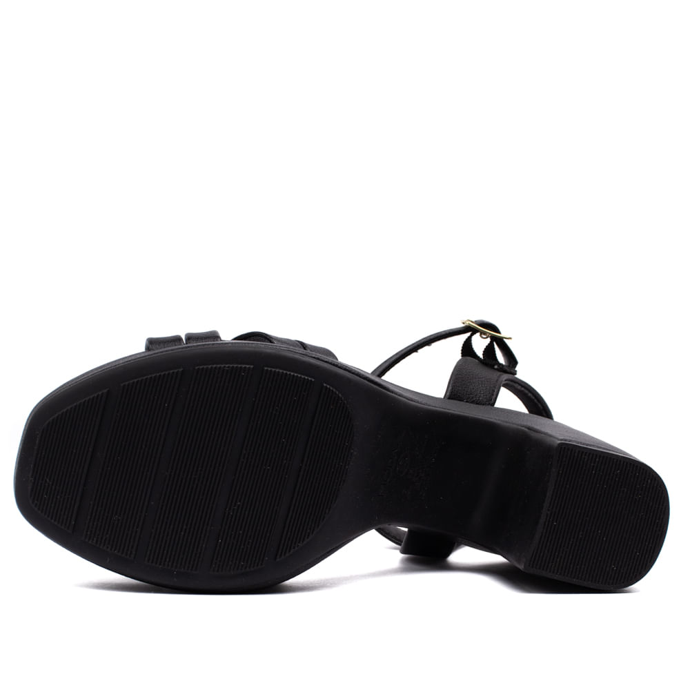 Encontraproduto.com.br - Sandália Feminina Modare Meia Pata com Tiras Cruzadas Preto
