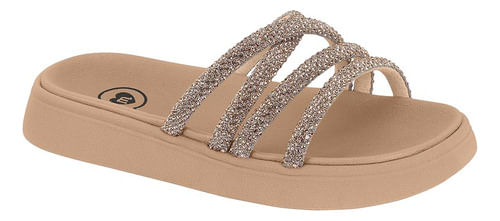 Rasteira Infantil Molekinha Birken Strass Nude