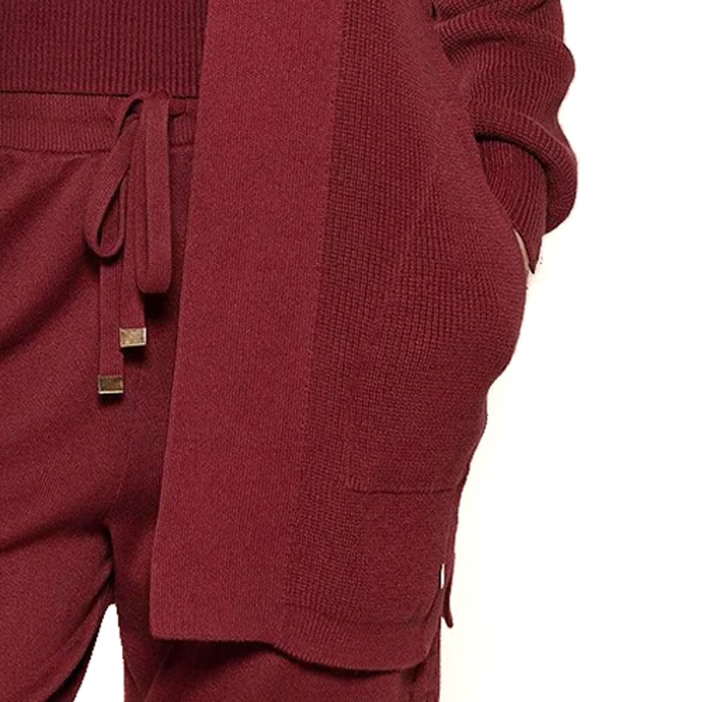 Encontraproduto.com.br - Casaco Feminino Biamar Alongado de Algodão Bordô
