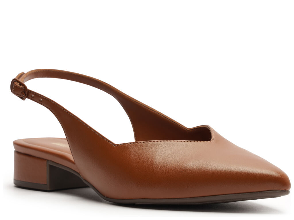 Sapatilha Anacapri Slingback Napa Marrom Salto Baixo