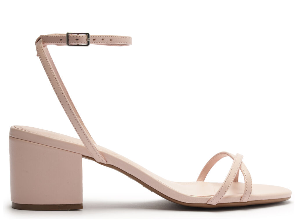 Sandália Arezzo Pink Salto Bloco Tiras Finas Esther 10055