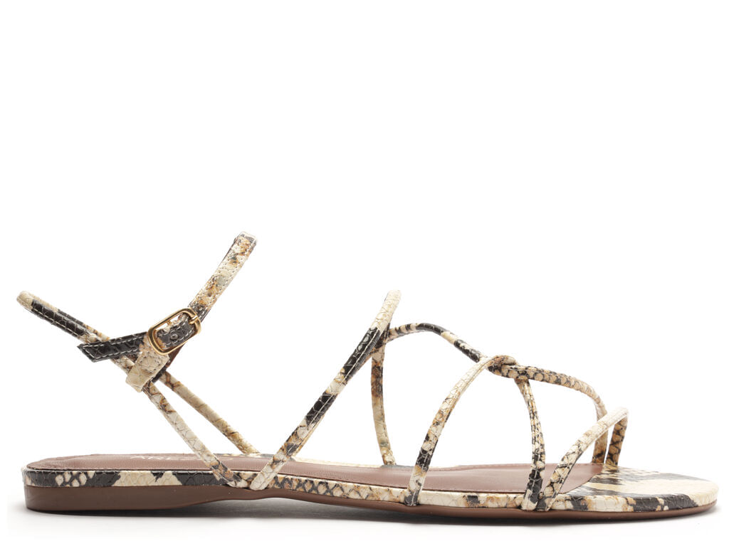 Sandália Arezzo Rasteira Animal Print Tiras Finas