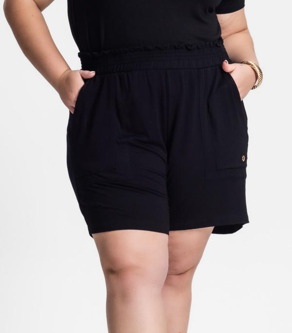 Encontraproduto.com.br - Conjunto Blusa Com Short Viscotorcion Secret Glam Preto